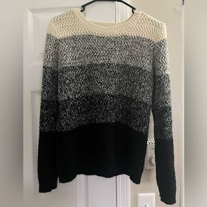 Off-White to Black Gradient Sweater